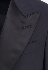 Tom Ford Satin Trim Single-Breasted Tuxedo Suit Navy 2ESPT1WES01UCA_INK_29839449