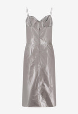 Maison Margiela Laminated Mini Dress with Front-Bow Silver S51DD0003S76692_905_Silver_29839640