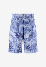 Isabel Marant Jemuel Tie-Dye Cargo Shorts Blue SH0045HAA1H31H_30BU_Blue_29841588