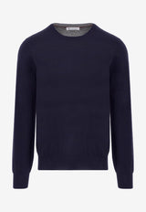 Brunello Cucinelli Cashmere Silk Crewneck Sweater Blue M2300100_CW425_Blue_29842558