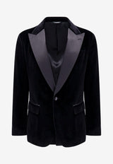 Dolce & Gabbana Single-Breasted Velvet Tuxedo Jacket Black G2TV9TFUVG7_N0000_Black_29844496