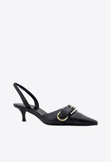 Givenchy Voyou 45 Leather Slingback Pumps Black BE308XE257_001_Black_29842460