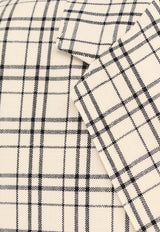 AMI PARIS Madras Check Single-Breasted Blazer Cream HBV011WV0074_1360_White_29841837