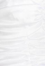 Dolce & Gabbana Ruched Satin Mini Dress White F6TPXTFURAD_W0800_White_29838883