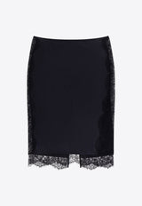 Tom Ford Lace-Trimmed Mini Silk Skirt Black GC5812FAX1095LB999_Black_29840615