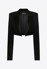 Dolce & Gabbana Cropped Tuxedo Blazer Black F2919TFU21E_N0000_Black_29841551