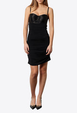 Dolce & Gabbana Satin Draped Mini Dress Black F6JSVTFUIAU_N0000_OneColor_29842398