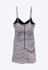 Elisabetta Franchi Ruched Mini Denim Dress Gray AJ42D51E2_382_Grey_29839272