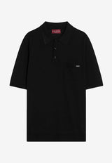 Gucci Logo Wool Polo T-shirt Black 824124XKEP1/Q_GUC-1070