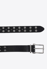 Alexander McQueen Twin Skull Leather Thin Belt Black 5508781AALV_1000_Black_29856864
