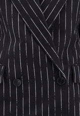 Alexander McQueen Double-Breasted Broken Pinstripe Wool Blazer Black 768496QJADN_1090_Black_29857223