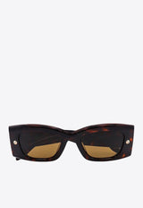 Alexander McQueen Spike Studs Rectangular Sunglasses Brown 760621J0749_2305_Brown_29857079
