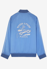 Maison Kitsuné Embroidered Logo Bomber Jacket Light Blue MW02103WF0023_P428_Blue_29848503