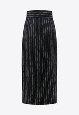 Alexander McQueen Broken Pinstripe Midi Pencil Skirt Black 769333QJADN_1080_Black_29857053