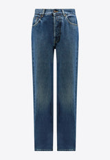 Alexander McQueen Straight-Leg Turn-up Jeans Blue 781770QYAAU_4211_Blue_29856800