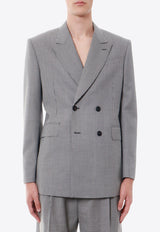 Alexander McQueen Double-Breasted Houndstooth Wool Blazer Black 758359QVU53_1090_Black_29856748