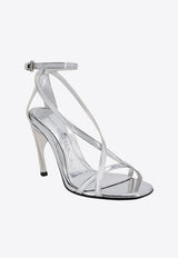 Alexander McQueen Armadillo 95 Metallic-Leather Sandals Silver 780692W4WG1_8100_Silver_29857150