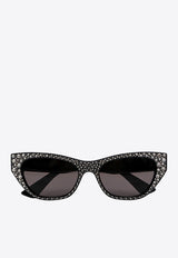 Alexander McQueen Pavé Jeweled Cat-Eye Sunglasses Gray 781190J0763_1056_Black_29856735