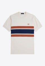 Fred Perry Striped Logo T-shirt White M9860_760_LIGHT ECRU_29847251