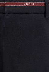 Gucci Signature Web Wool Straight-Leg Pants Navy 832544Z7AQV4668_Blue_29852668