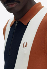 Fred Perry Striped Knit Polo T-shirt Brown K9728_Y91_CNM/NAVY/LECR_29845696