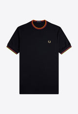 Fred Perry Logo Embroidered Crewneck T-shirt Black M983853_102_Black_31718503