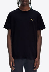 Fred Perry Logo Embroidered T-shirt Navy M1600_W75_NAVY/HONEYCOMB_29848174