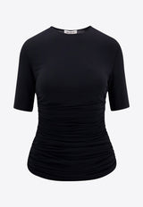 Alaïa Ruched Crewneck Top Black AA9H1248J050B995_NOIR ALAIA_29838119
