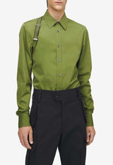 Alexander McQueen Harness Long-Sleeved Shirt Green 828170QNAAB 3015