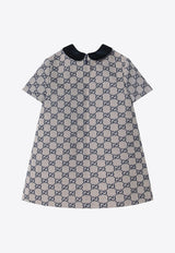 Gucci Kids Baby Girls GG Supreme Monogram Dress Blue 828494XWA2M/R_GUC-9118