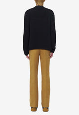 Alexander McQueen Intarsia Logo Textured Sweater Black 829319Q1BDL 1080