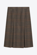 Saint Laurent Prince of Wales Midi Skirt Brown 831068Y9I70_YSL-2849