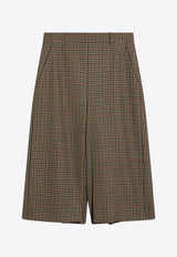 Saint Laurent Mid-Rise Houndstooth Wool Culottes Beige 831073Y1M75_YSL-2232