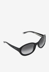 Gucci Logo Oval Sunglasses Gray 831871J0740/Q_GUC-1012