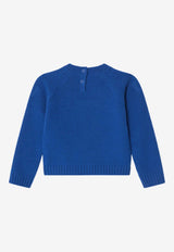 Gucci Kids Babies Intarsia Knit Logo Sweater Blue 832653XKEXV/R_GUC-4012