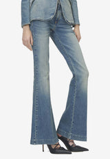 Alexander McQueen Narrow Bootcut Washed Jeans Blue 834150QMAC4 4164