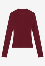 Balenciaga Nano BB Ribbed Sweater Burgundy 835494T5231/R_BALEN-6010