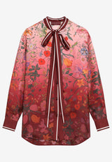 Gucci Floral Print Silk Ombre Shirt Pink 835617ZATG8/R_GUC-5057