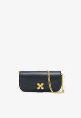 Alexander McQueen Small Skull Flower Crossbody Bag in Calf Leather Black 8360371MAAE 1000