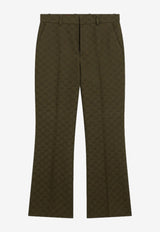 Gucci GG Pattern Straight-Leg Pants Green 837435Z7ADE/R_GUC-3602