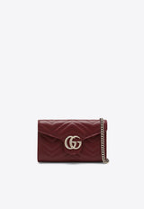 Gucci GG Marmont Quilted Leather Chain Clutch Burgundy 837745AAET8/R_GUC-6207