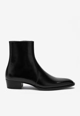 Saint Laurent Roman Calf Leather Ankle Boots Black 838183AAEI7/R_YSL-1000