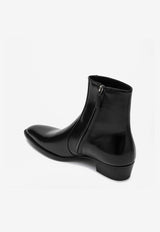 Saint Laurent Roman Calf Leather Ankle Boots Black 838183AAEI7/R_YSL-1000