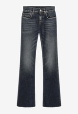Balenciaga Logo Patch Bootcut Jeans Blue 838692TSWC4/R_BALEN-5002