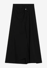 Balenciaga Draped Asymmetric Midi Skirt Black 838761TSO03/R_BALEN-1000