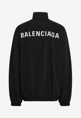 Balenciaga Logo Print Zip-Up Tracksuit Jacket Black 839090TRO31/R_BALEN-1000