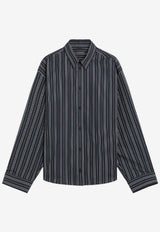 Balenciaga Striped Long-Sleeved Shirt Navy 839277TSM14/R_BALEN-8209