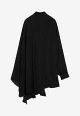 Balenciaga Asymmetric Silk Blouse with Scarf Black 839280TIN13/R_BALEN-1000