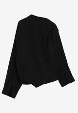Balenciaga One-Shoulder Poplin Shirt Black 839287TRO37/R_BALEN-1000
