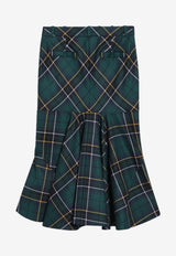 Alexander McQueen Tartan Check Flared Skirt Green 839654QJAFI/R_ALEXQ-4348